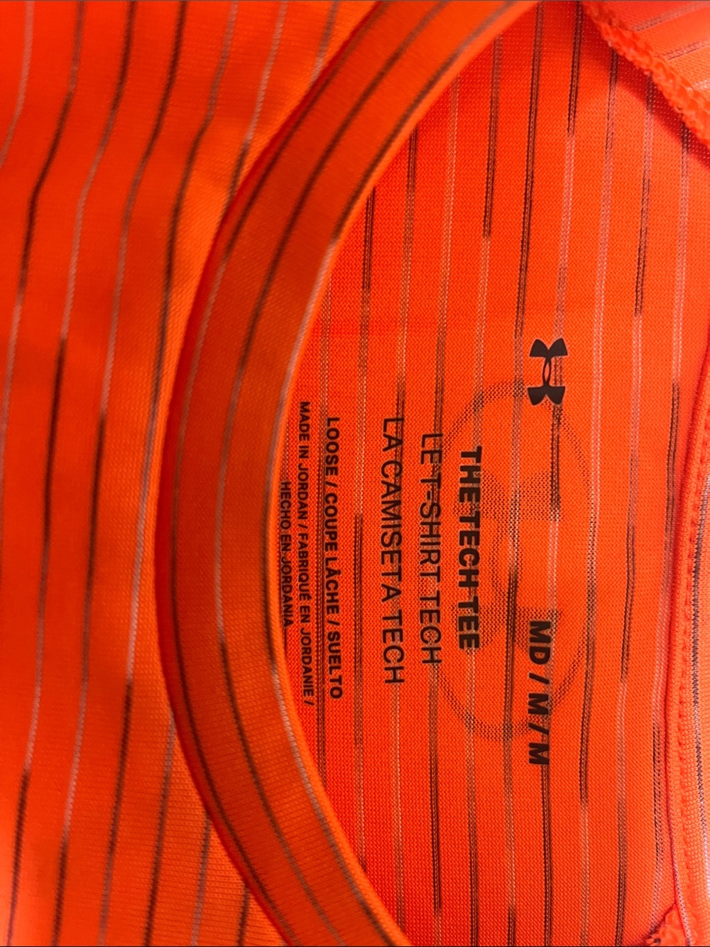 Under Armour Orange Short Sleeve Performance Tee with Black Logo - Picture 4 of 4